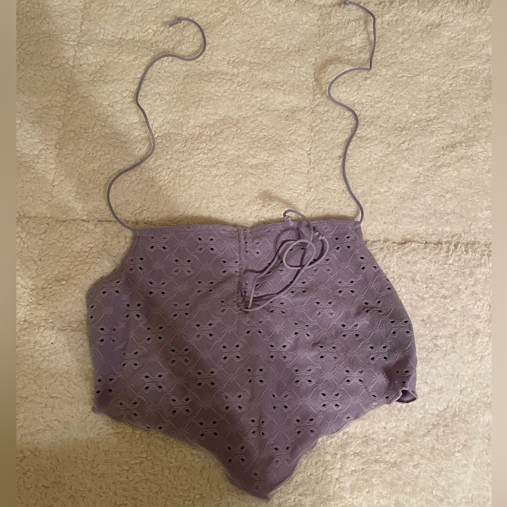 Purple Lace Halter Top
